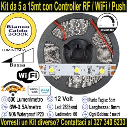 Striscia Led Bianco Caldo 12V-6W Metro in Kit da 5 a...