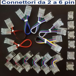 CONNETTORI per STRISCE LED Da 8, 10 e 12mm - 2pin 4pin...