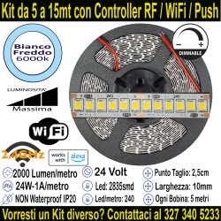 Striscia Led Bianco Freddo 24V-24W Metro in Kit da 5 a...