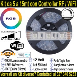 Striscia Led RGB 12V-12W Metro in Kit da 5 a 15mt Strip...