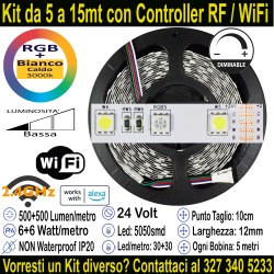 Striscia Led RGB+Bianco Caldo  24V-12W Metro in Kit da 5...