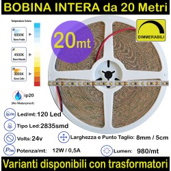 STRISCIA LED in Bobina unica da 20 metri 24V anche con...